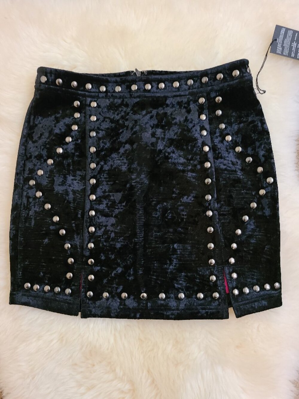 Forever 21 Black Stretch Studded Mini Skirt - Medium - NWT